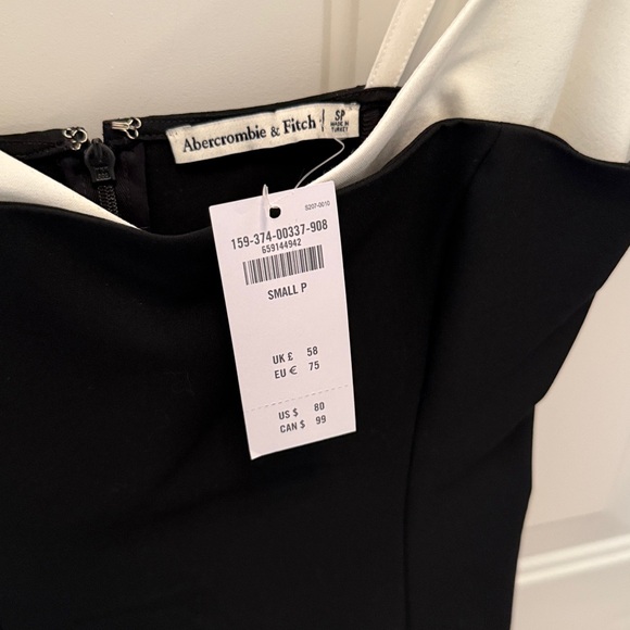 NEW Abercrombie & Fitch Contrast Sweetheart Corset Mini Dress - small petite - Picture 4 of 6
